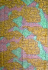 Pañuelo estampado grande de seda y colores